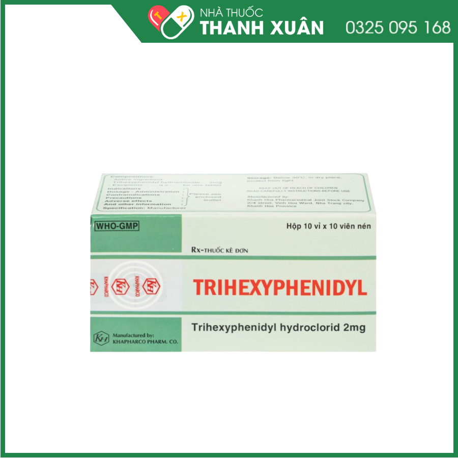 Trihexyphenidyl 2mg Khánh Hoà điều trị phụ trợ hội chứng Parkinson
